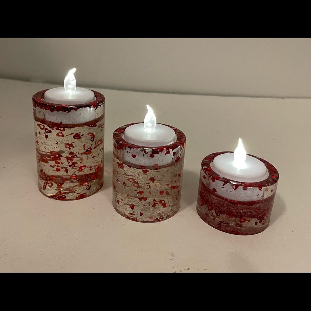 Resin tea light candles -set of 3‎